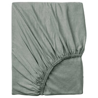 VÅRVIAL fitted sheet for day-bed, grey-green, 80x200 cm