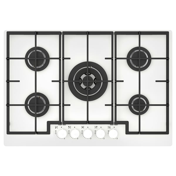 VASASTAN gas hob, IKEA 700 glass/white, 74 cm