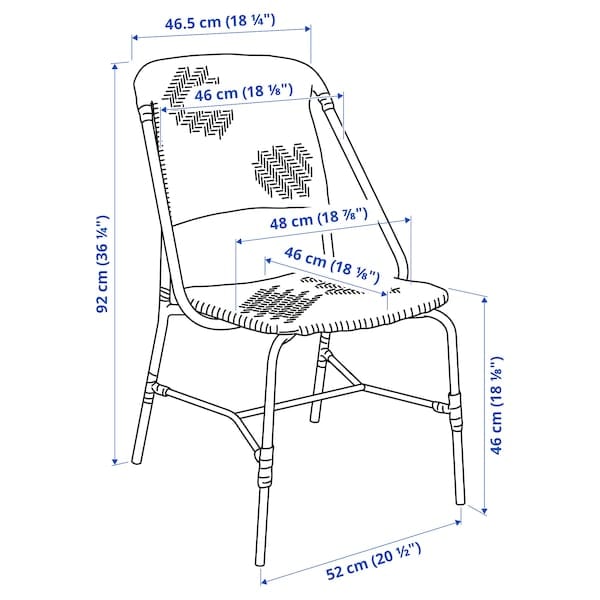 Ikea VASSHOLMEN - Chair, indoor/outdoor, red/white ,