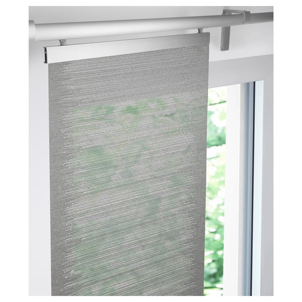 VATTENAX panel curtain, grey/white, 300x60 cm