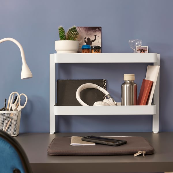VATTENKAR desktop shelf, white, 49x15 cm
