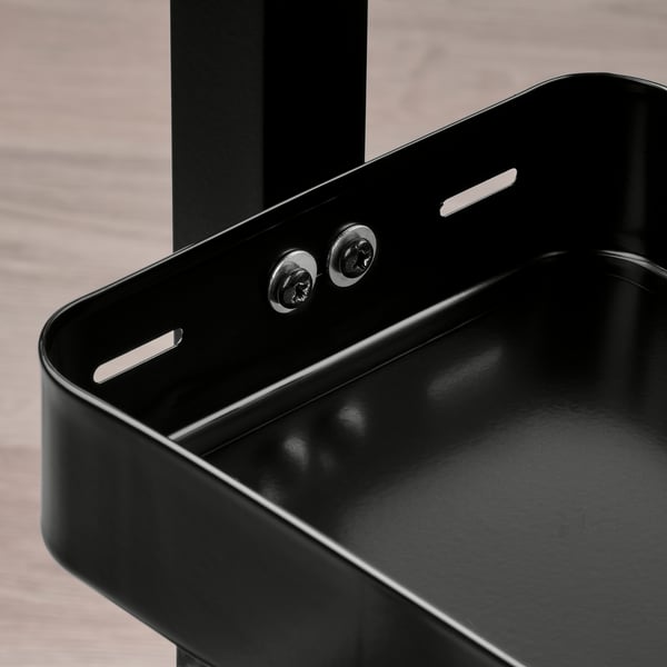 VATTENKAR desktop shelf, black, 49x15 cm