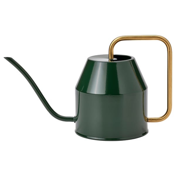 VATTENKRASSE watering can, black-green/gold-colour, 2.0 l