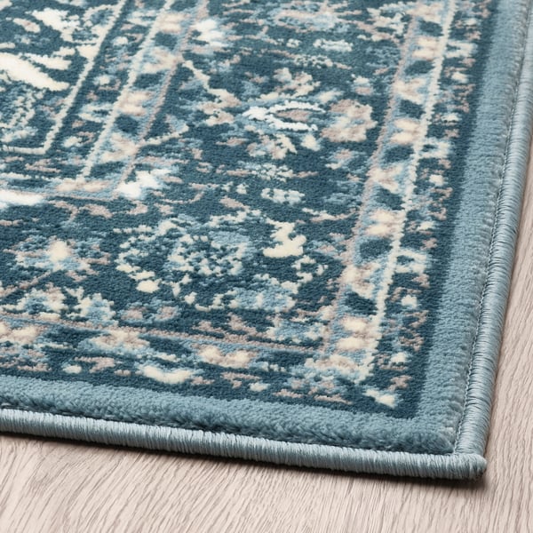 VEDBÄK rug, low pile, blue, 133x195 cm