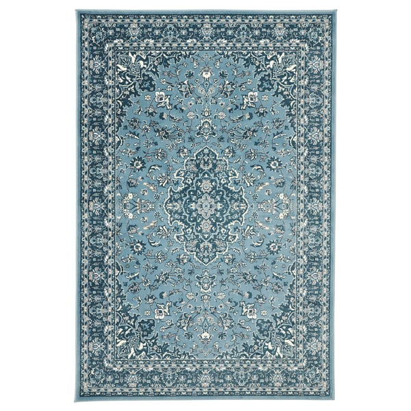 VEDBÄK rug, low pile, blue, 133x195 cm