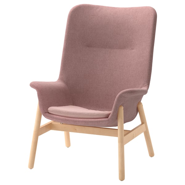 VEDBO high-back armchair, Gunnared light brown-pink, 45x108x85 cm