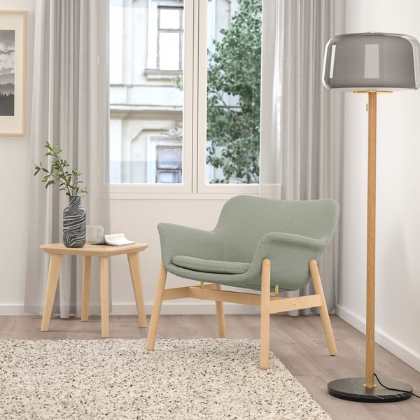 VEDBO armchair, Gunnared light green, 45x20x65 cm