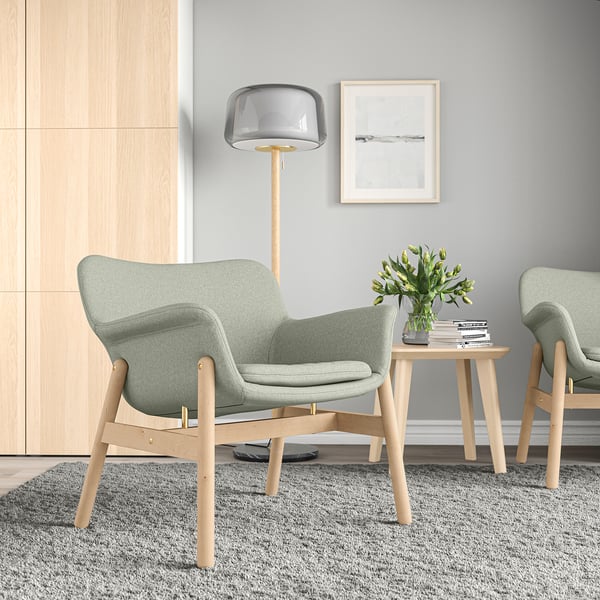 VEDBO armchair, Gunnared light green, 45x20x65 cm