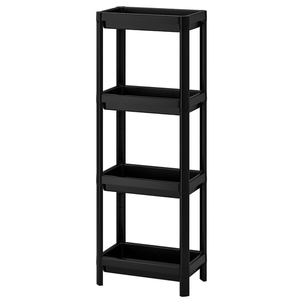 VESKEN shelf unit, black, 36x23x101 cm