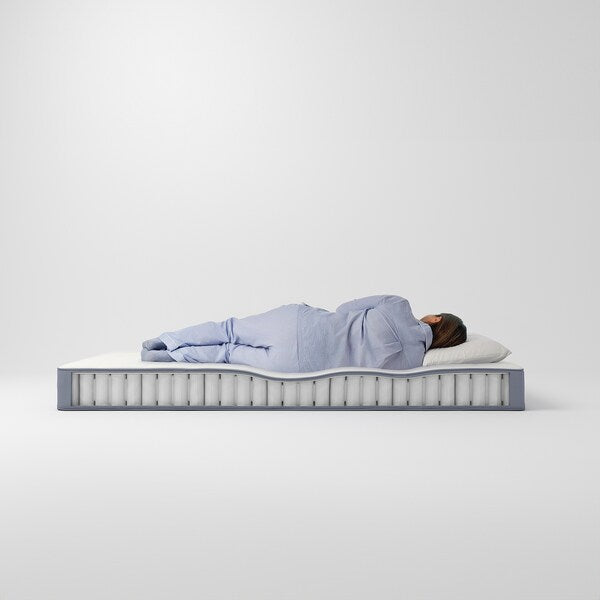 VESTERÖY pocket sprung mattress, firm/light blue, 80x200 cm