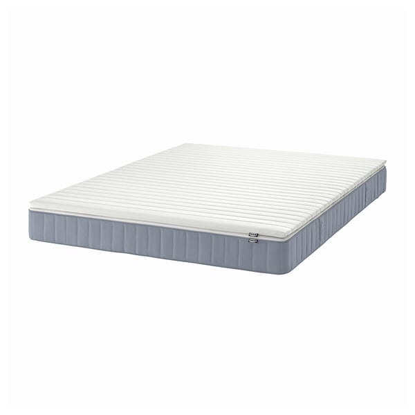 VESTERÖY mattress and mattress pad, extra firm light blue/Näsfjället white, 160x200 cm