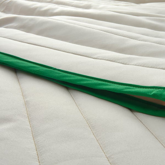 VETEJORDFLY bedspread, white/beige, 260x250 cm