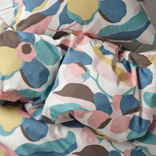 VIDEOXBÄR duvet cover and 2 pillowcases, white/multicolour, 240x220/50x80 cm