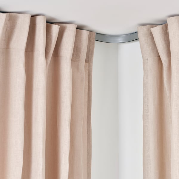 VIDGA corner piece, single track, included ceiling fitting/silver-colour