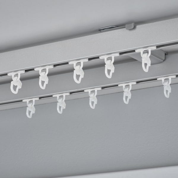 Ikea VIDGA - Ceiling curtain track set 2 tracks, silver-coloured-595.716.77