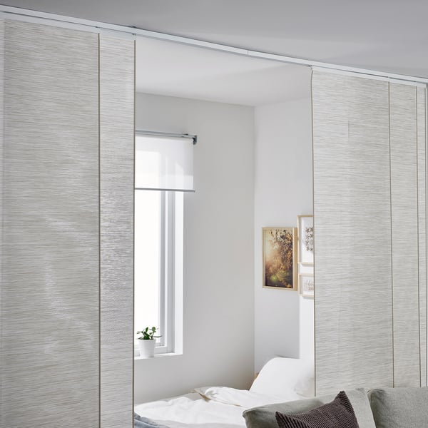 VIDGA set for panel curtains, ceiling mounted/white