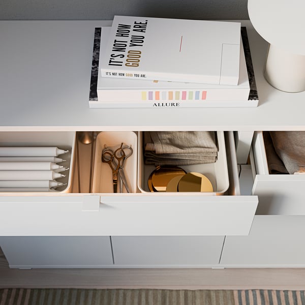 VIHALS sideboard, white, 140x37x75 cm