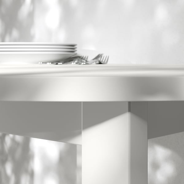 VIHALS / BUSLÄTT table and 4 chairs, white white/grey-green pine, 107 cm