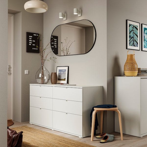 Ikea VIHALS - Chest of 6 drawers, white/anchor/unlock-function, 140x47x75 cm