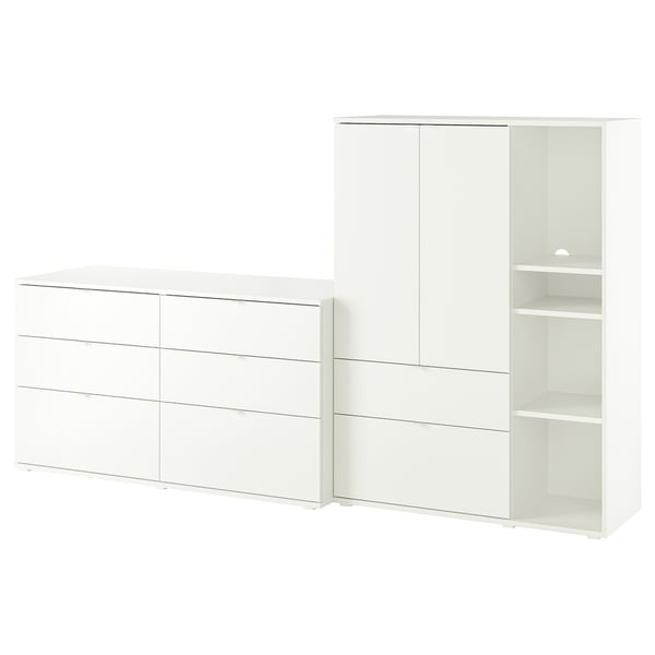 VIHALS storage combination, white, 245x47x140 cm