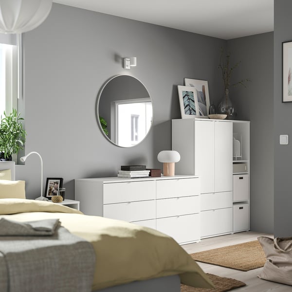VIHALS storage combination, white, 245x47x140 cm