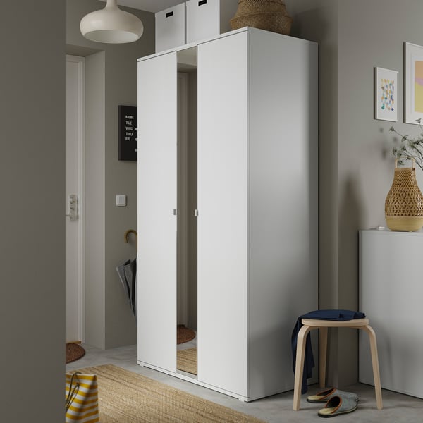 VIHALS wardrobe with 2 doors, white, 105x57x200 cm