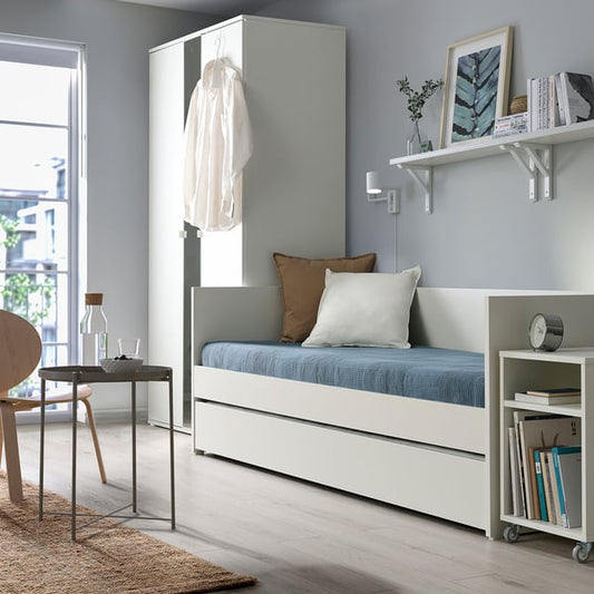 VIHALS day-bed w trundle bed/2 mattresses, white/Ågotnes firm, 80x200 cm