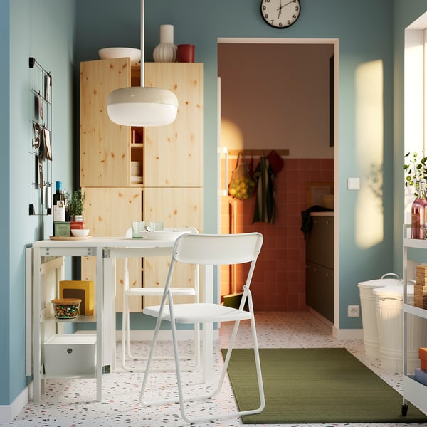 VIHALS folding chair, white, 43x80x47 cm