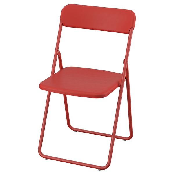 VIHALS folding chair, red, 43x80x47 cm