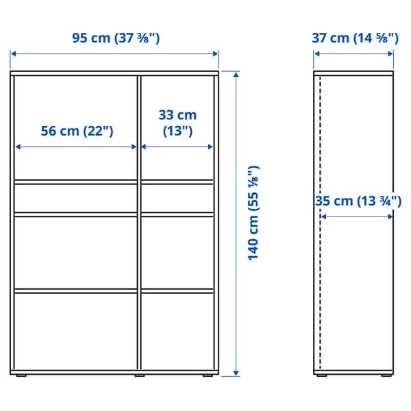 Ikea VIHALS - TV/storage combination, white, 275x37x140 cm