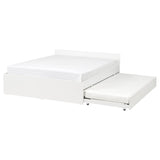 VIHALS bed frame with 1 trundle bed, white/Lillhällan, 160x200 cm