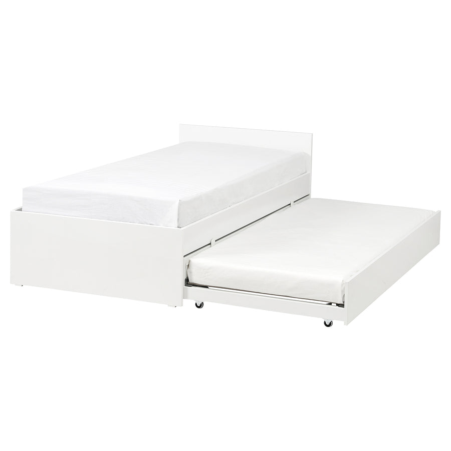 VIHALS bed frame with 1 trundle bed, white, 90x200 cm
