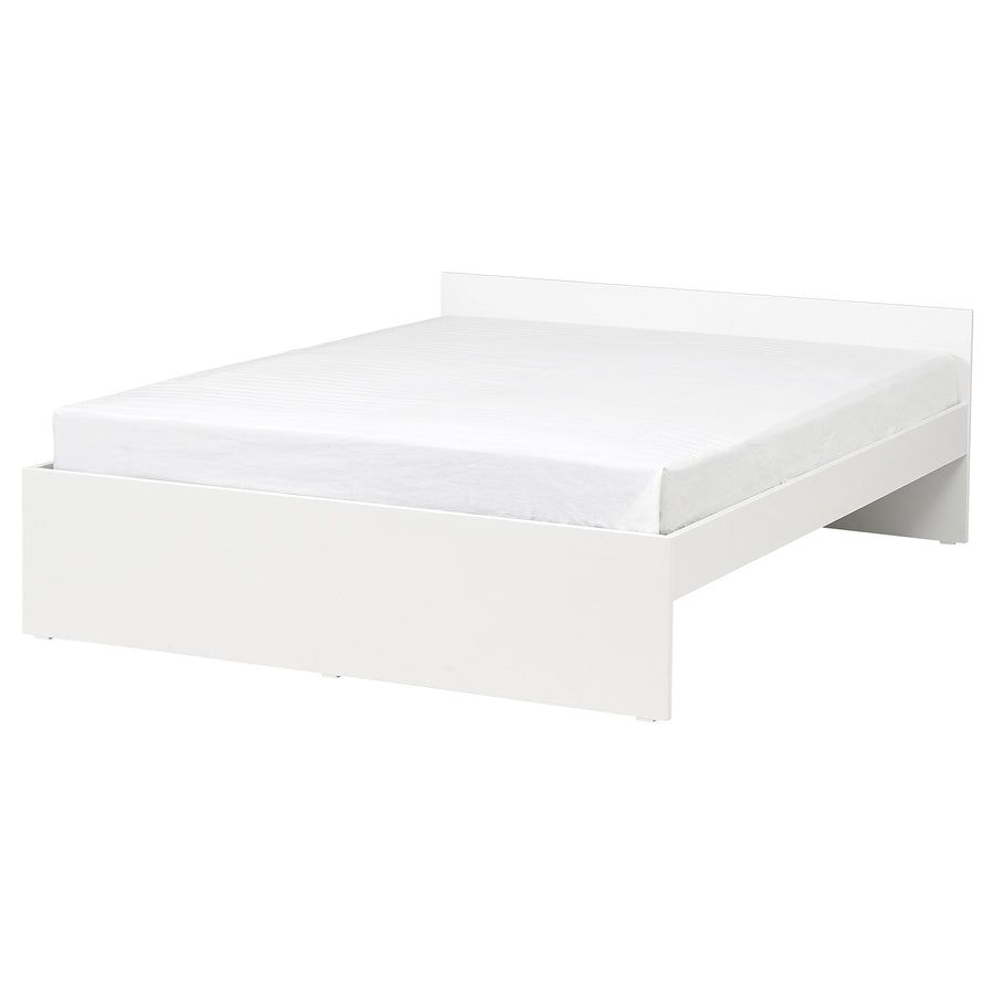 VIHALS bed frame, white/Lindbåden, 160x200 cm