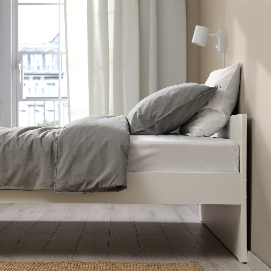 VIHALS bed frame, white/Lindbåden, 90x200 cm