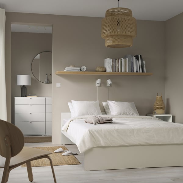 VIHALS bed frame, white/Luröy, 140x200 cm