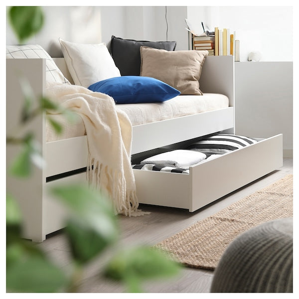 VIHALS day-bed frame with storage, white, 80x200 cm