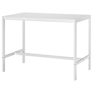 VIHALS bar table, counter height white/white, 125x74x92 cm