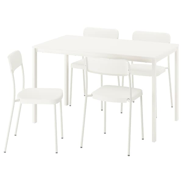 VIHALS / VIHALS table and 4 chairs, white white/white, 125x74 cm