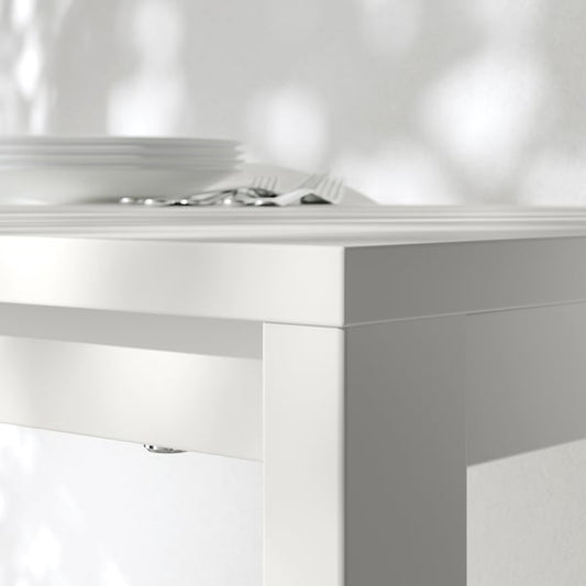 VIHALS / VIHALS table and 4 chairs, white white/yellow Tibbleby yellow, 125x74 cm