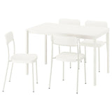 VIHALS / VIHALS table and 4 chairs, white/white, 84/120x74 cm