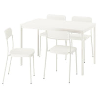 VIHALS / VIHALS table and 4 chairs, white/white, 120/180x74 cm