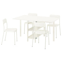 VIHALS / VIHALS table and 4 chairs, gateleg table white/white, 39/95/151x90 cm