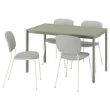 VIHALS / VIHALS table and 4 chairs, green green/white Tibbleby beige-grey, 125x74 cm