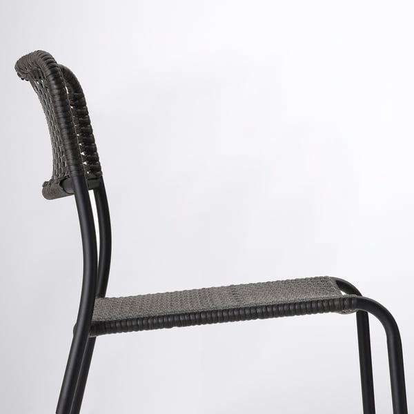 VIHOLMEN chair, outdoor, dark grey, 46x79x56 cm