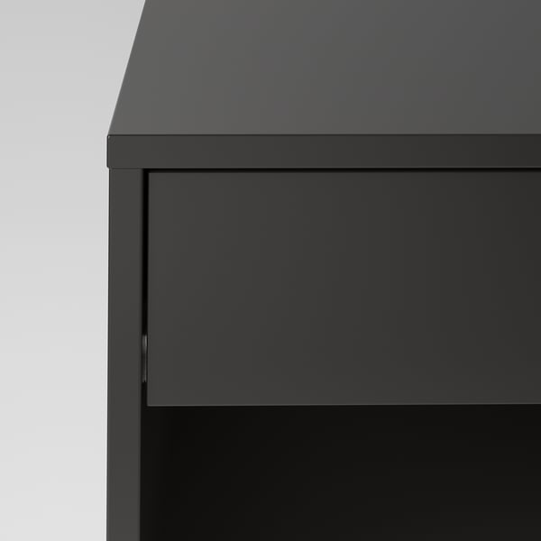 VIKHAMMER bedside table, black, 40x39 cm
