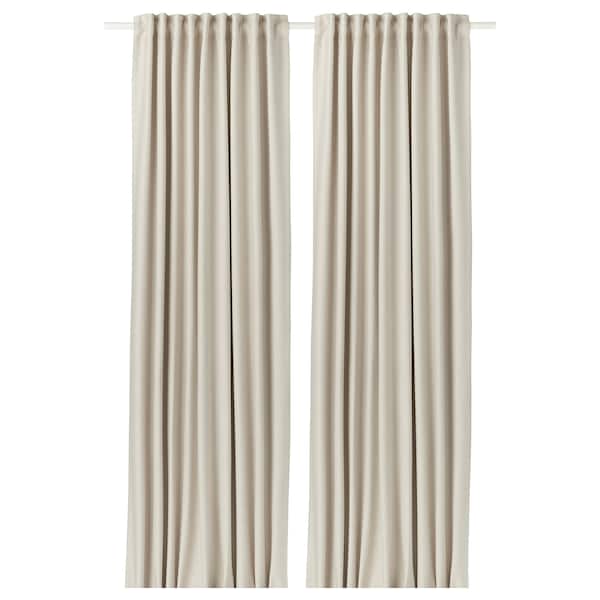 Ikea VILBORG Room darkening curtains, 1 pair, beige145x250 cm , 145x300 cm