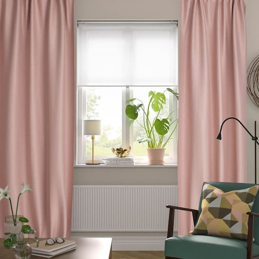 Ikea VILBORG - semi-darkening curtain, 2 sheets, pink,145x300 cm