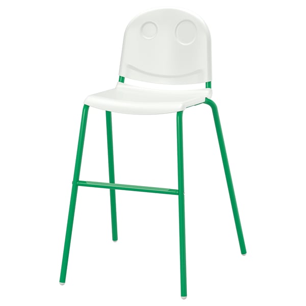 VILDGÅS junior chair, white/green, 46x79x49 cm