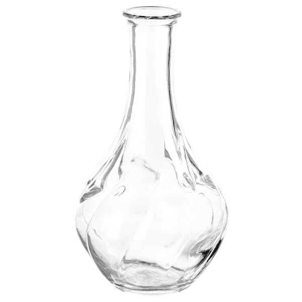 VILJESTARK vase, clear glass, 17 cm