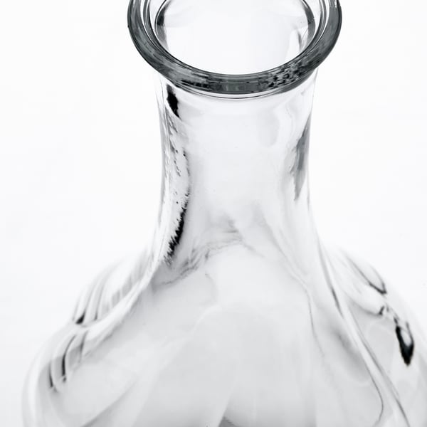 VILJESTARK vase, clear glass, 17 cm